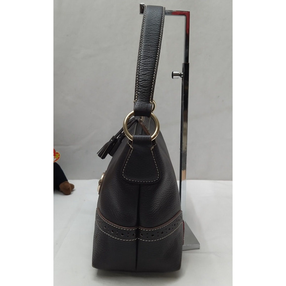 Dooney & Bourke Brown Pebbled Leather Zipper Closure Hobo Shoulder Bag - Picture 5 of 16